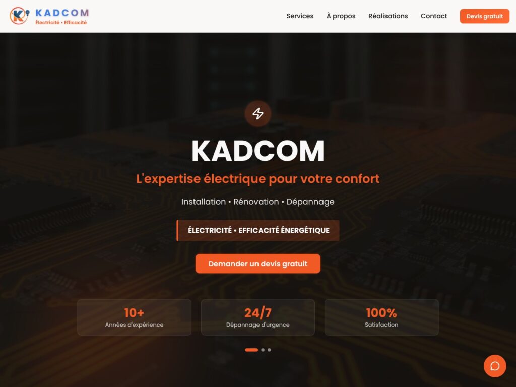 Page d’accueil KADCOM — Électricité et efficacité énergétique
